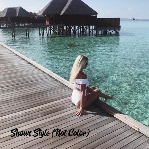 🎉HP🎉 Red Off Shoulder Ribbed Bikini Bandeau - Picture 10 of 13